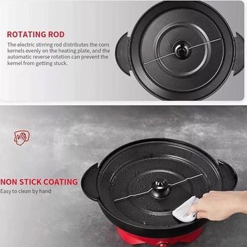 MASZYNA DO POPCORNU AUTOMATYCZNE MIESZANIE 800W WIELOFUNKCYJNA HOUSNAT PRO