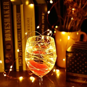 ПРОВОДНЫЕ ЛАМПЫ 20 LED + ТЁПЛЫЙ БЕЛЫЙ БАТАРЕИ 10 метров Световая цепь