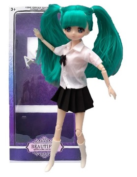 STYLOWA RUCHOMA LALKA ANIME HATSUNE MIKU KOLROWE WŁOSY TYPU BARBIE