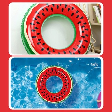 KOŁO DMUCHANE DUŻE MATERAC DO WODY DO PŁYWANIA BASENU ARBUZ KÓŁKO 60cm XL