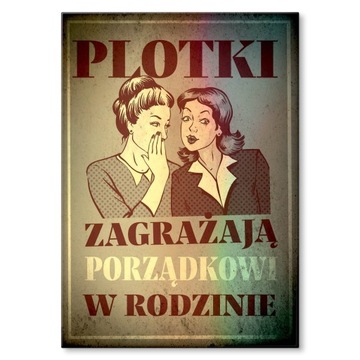 OZDOBA METAL BLACHA OBRAZ PREZENT PRL NAPIS PLOTKI