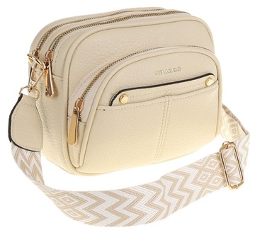 CHARRO Elegancka Torebka Damska beżowa kuferek listonoszka CH966914 Beige