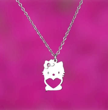 Wisiorek Śliczny Hello Kitty Srebrny Kotek 316L