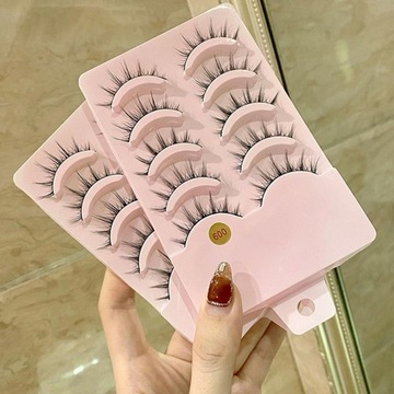 10 пар естественных накладных ресниц для повседневного ношения, черные, 2 шт.