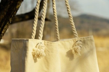 ПЛЯЖНАЯ СУМКА 42x14x14x38 см ЭКРУ Хлопок 220г БОЛЬШАЯ ПЛЯЖНАЯ СУМКА ДЛЯ ПОКУПОК