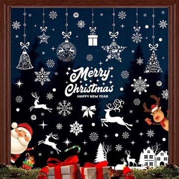 NAKLEJKI ŚWIĄTECZNE NA OKNO SZYBĘ DEKORACJE ŚWIĘTA OZDOBY DLA DZIECI