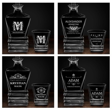 Набор графинов из 6 стаканов для виски с гравировкой, подарок на день рождения папе парня