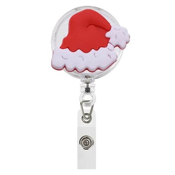 1 PCS Christmas Tree Ball Snow Man Santa Claus Retractable Pull Badge Reel