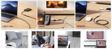 Удлинительный кабель JSAUX USB-C 3.2 100 Вт 5 А 10 Гбит/с Steam Deck Legion Go 4k 60 Гц 2 м
