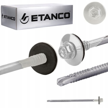 Wkręty do płyty warstwowej 125 mm RAL 9010 100 szt. do metalu Etanco GTR6