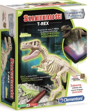 SKAMIENIAŁOŚCI DINOZAUR T-REX FLUORESC ŚWIECI NOCĄ