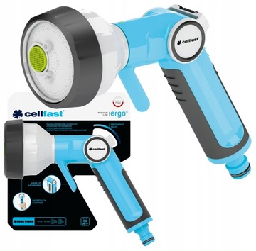 CELLFAST ZRASZACZ DO WODY PISTOLET OGRODOWY 4-FUNKCYJNY DO WĘŻA REGULACJA