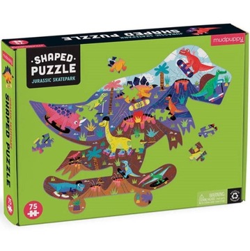 Puzzle konturowe Mudpuppy Jurajski Skatepark 75 elementów 5+