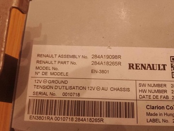 MODUL ŘÍZENÍ RENAULT CAPTUR 284A19098R 284A18265R STAV JAKO