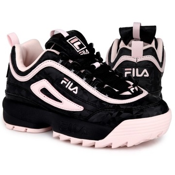 Buty, sneakersy dziecięce Fila DISRUPTOR F KIDS BLACK MAUVE CHALK