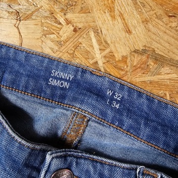 Spodnie Jeansowe TOMMY HILFIGER SIMON SKINNY Niebieskie Dżins Denim 32x34