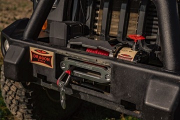 Dragon Winch Синтетический трос 20м 9мм с крюком для лебедки | Красный