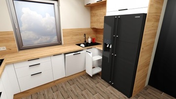 MONO Кухонная мебель на заказ Дизайн Лофт Кашемир и Дуб Гикори