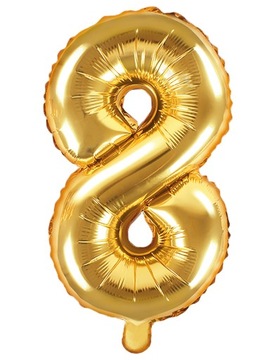 Balon Foliowy Złoty Cyfra 8 na Urodziny 35cm