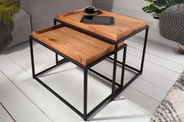 STOLIK Ława Elements 2 Set Dąb Fornir
