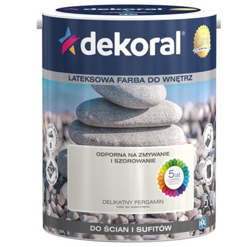 Farba do wnętrz DEKORAL 5L DELIKATNY PERGAMIN