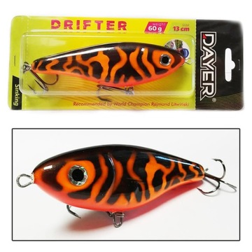 DAYER DRIFTER WOBLER JERK SLIDER 13CM 60G ORANGE JUNGLE