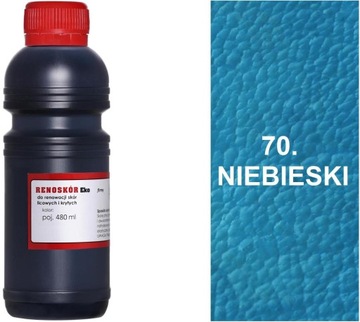 NIEBIESKI 70 NIEBIESKA FARBA RENOSKÓR 480 ml WILBRA DO SKÓRY TAPICERKI SOFY