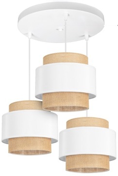 LAMPA SUFITOWA WISZĄCA ŻYRANDOL ABAŻUR NOWOCZESNA BOHO JUTA LOFT LED