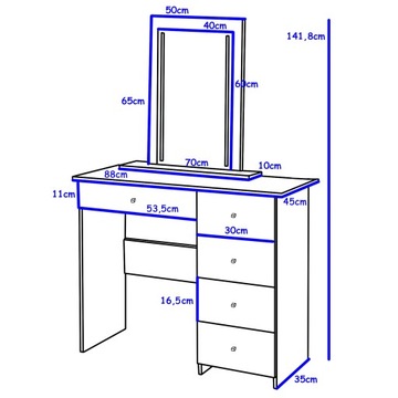 V БЕЛЫЙ КОСМЕТИЧЕСКИЙ СТОЛИК СО СВЕТОДИОДНОЙ ПОДСВЕТКОЙ