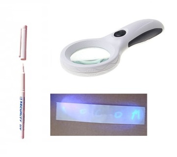 Zestaw SECURITY: MARKER UV + LUPA UV i 8 LED