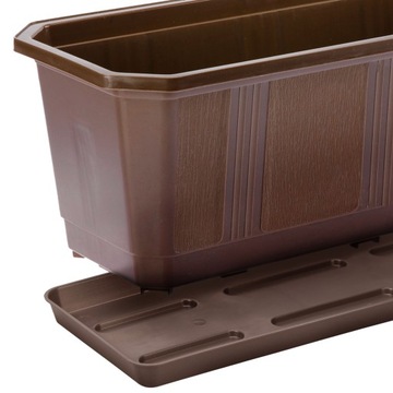 4x БАЛКОННЫЙ ЯЩИК 40см КОРИЧНЕВЫЕ РУЧКИ