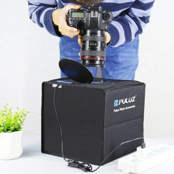 БЕЗТЕНЬНАЯ СТУДИЙНАЯ ПАЛАТКА 25*25* 25СМ 96СВЕТОДИОДОВ ЧЕРНАЯ