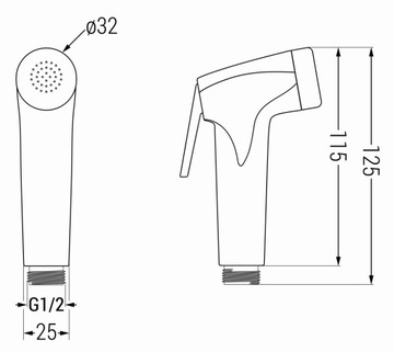 РУЧКА ДЛЯ БИДЕ MEXEN R-76 БИДЕТТА ЧЕРНАЯ