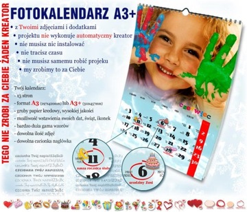 foto kalendarz A3 ze zdjęciami, Twoje daty, wzory 2024