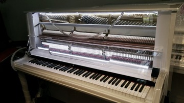 Szklane białe pianino USA atrakcyjne PIANOROLF