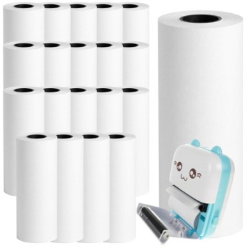 20SZT WKŁAD ROLKI PAPIER TERMICZNY MINI DRUKARKI TERMICZNEJ DRUKUŚ ZESTAW
