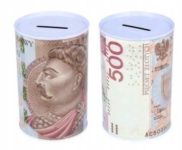 M МЕТАЛЛИЧЕСКАЯ КОПИЛКА НОМИНАЛ МОНЕТЫ ДЕНЬГИ БАНКНОТА 500 ЗЛЫХ