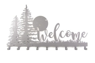 Wieszak ścienny : ubrania klucze z grafiką WELCOME