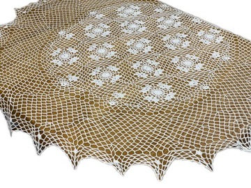 Obrus szydełkowy śr. 120 cm biały okrągły