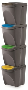 Набор из 4х БИН-КОНТЕЙНЕРОВ для сортировки мусора, 4х20л