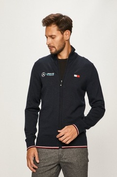 -43% TOMMY HILFIGER x MERCEDES BENZ SWETER MĘSKI WEŁNIANY GRANATOWY M