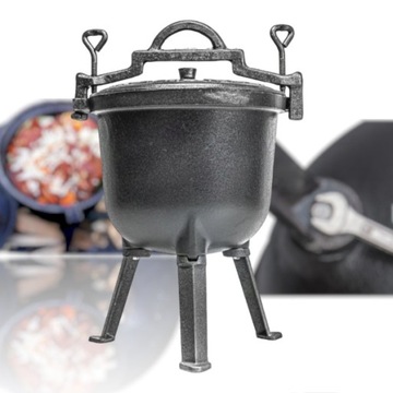 Казан чугунный 8л, здоровый, вместительный, прочный, большой, семейный, в подарок