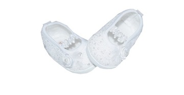 BALETKI KORONKOWE Buciki do CHRZTU BUTY 12cm