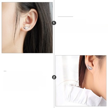 СЕРЕБРЯНО-РОЗОВЫЕ СЕРЬГИ-КАФЫ ЖЕНСКИЕ, ДЕКОРАТИВНЫЕ ПОДВЕСКИ