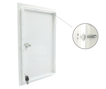 БЕЛАЯ МЕТАЛЛИЧЕСКАЯ ОСМОТР ДВЕРИ С ЗАМКОМ 20х40