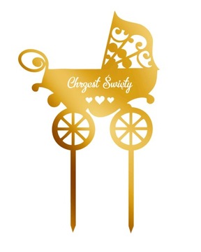 Topper TCZ-3- Chrzest Święty Złote Lustro