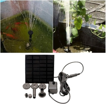 Солнечный водяной насос с 6 насадками DIY Kit Открытый фонтан Пруд Фонтан