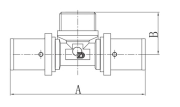 ТРОЙНИК ПРЕССОВАННЫЙ ПЕРЕХОД PEX ALUPEX FI 16x1/2x16 M, ЛАТУНЬ, АЛМАЗ