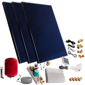 ZESTAW SOLARNY 3X 2.5 KOLEKTOR PANEL SŁONECZNY BEZ ZBIORNIKA THUNDER