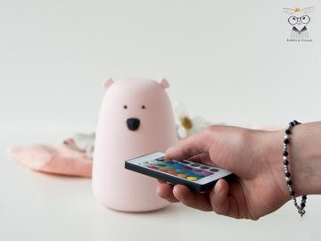 Rabbit + Friends СИЛИКОНОВАЯ Лампа Teddy Bear, БЕЛЫЙ ПУЛЬТ